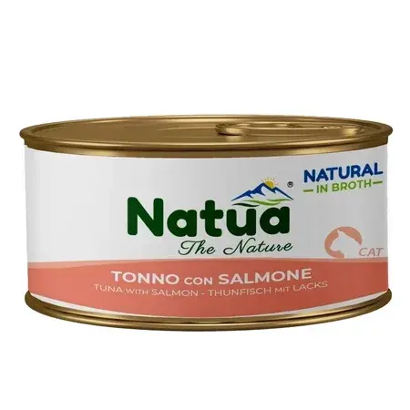 Natua Natural Tuńczyk z Łososiem w Bulionie 85g – mokra karma dla kota