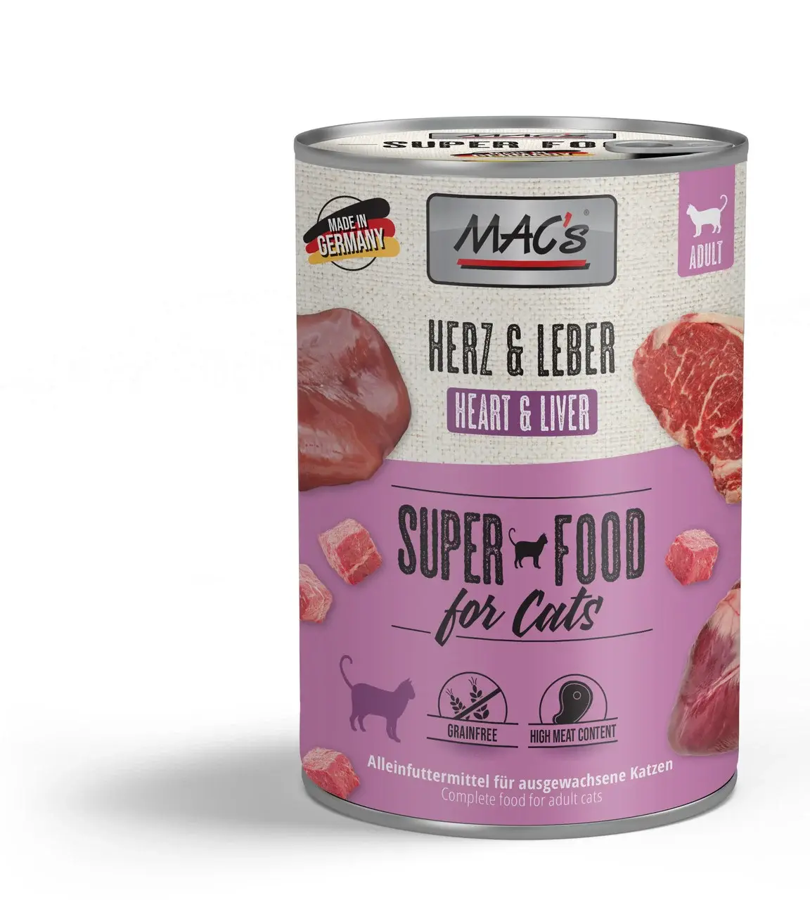 Mac's Cat Serce i wątroba pełnoporcjowa karma mokra dla kotów dorosłych 400g 