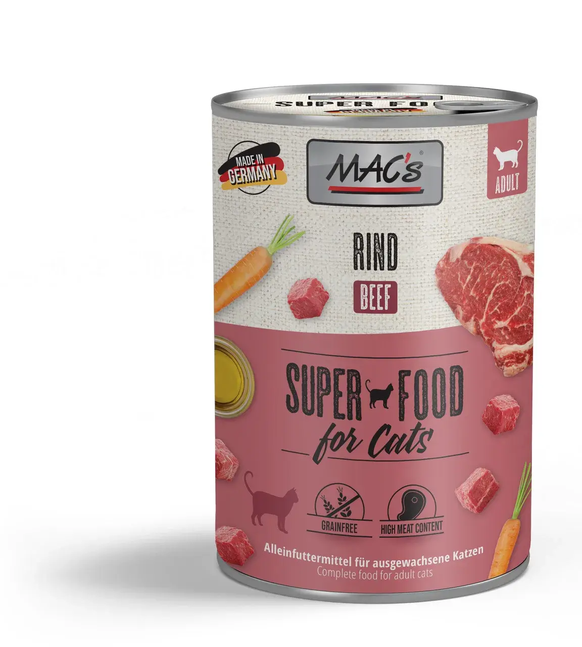Mac's Cat Wołowina, pełnoporcjowa karma mokra dla kotów dorosłych 400g 