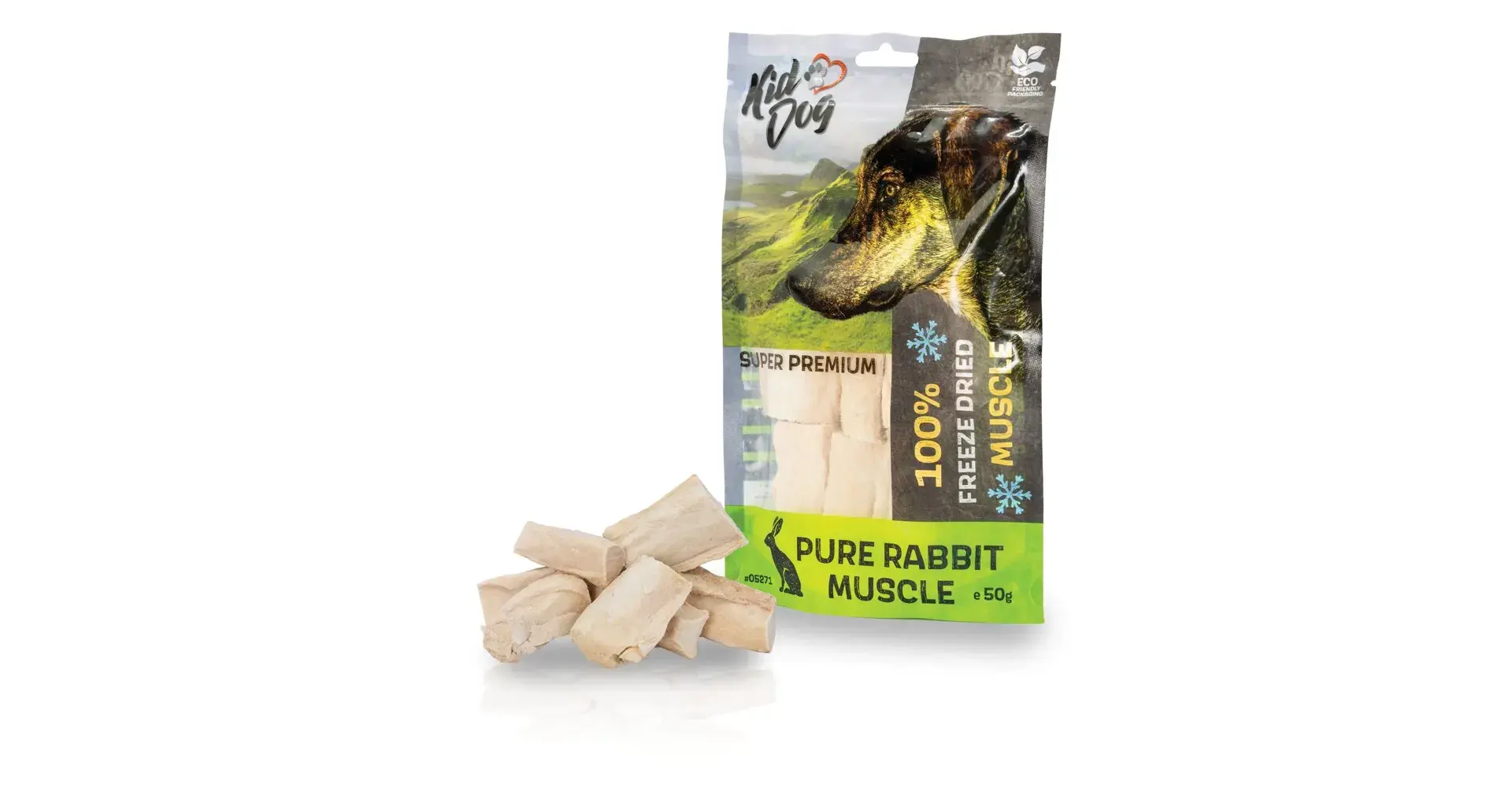 KIDDOG SUPER PREMIUM liofilizowane przysmaki z królika 100% czyste mięso 50 g