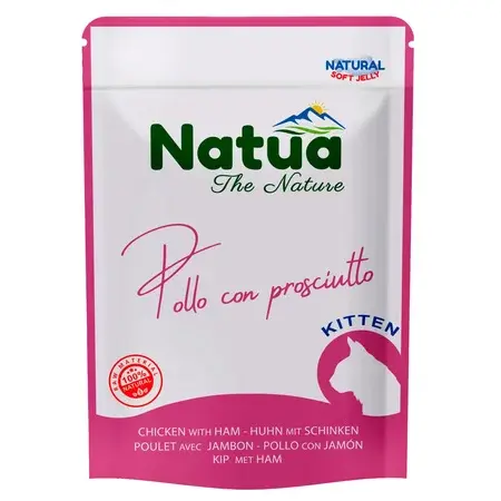 Natua Natural Kurczak z Szynką w Galaretce 70g – mokra karma dla kociąt
