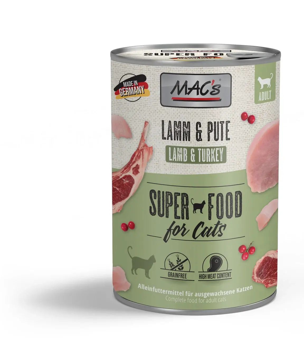 MAC’s Cat jagnięcina indyk, pełnoporcjowa karma mokra dla kotów dorosłych 400g