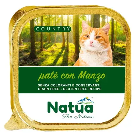 Natua Country Pasztet z Wołowiną  - karma mokra dla kotów dorosłych 100g 