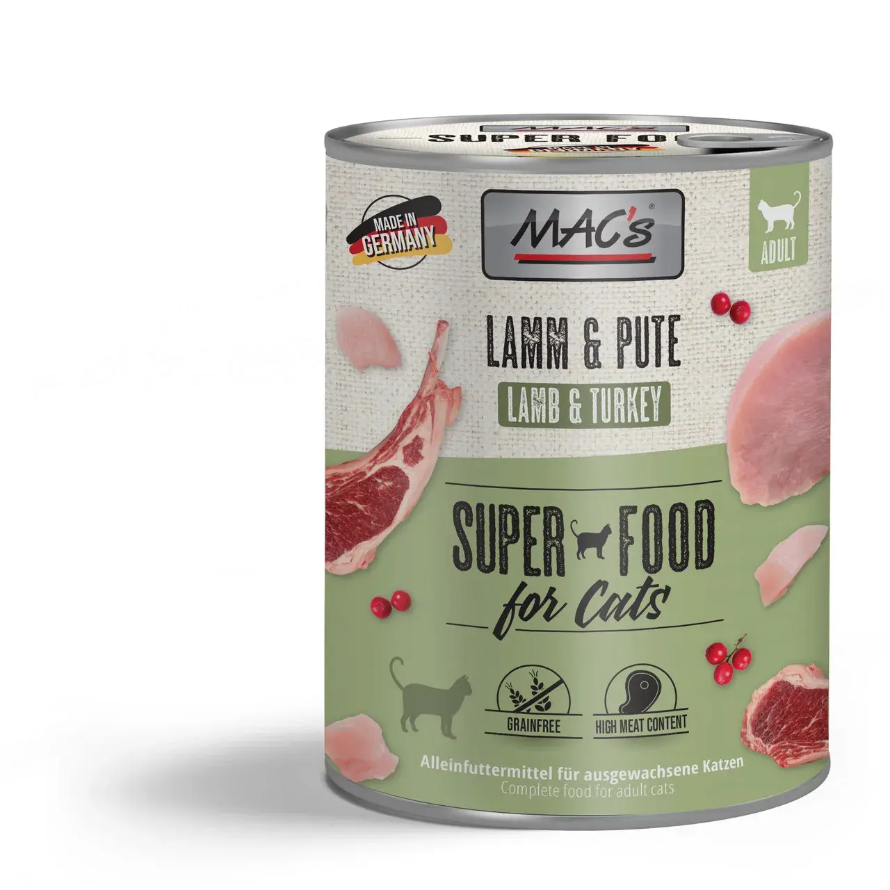 MAC’s Cat jagnięcina indyk, pełnoporcjowa karma mokra dla kotów dorosłych 800g