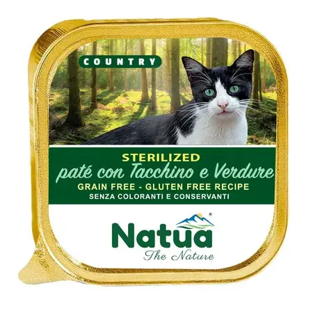Natua Country Pasztet z Indykiem i Warzywami - karma mokra dla kotów sterylizowanych 100g