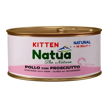 Natua Natural Kurczak z Szynką w Galaretce 85g – mokra karma dla kociąt