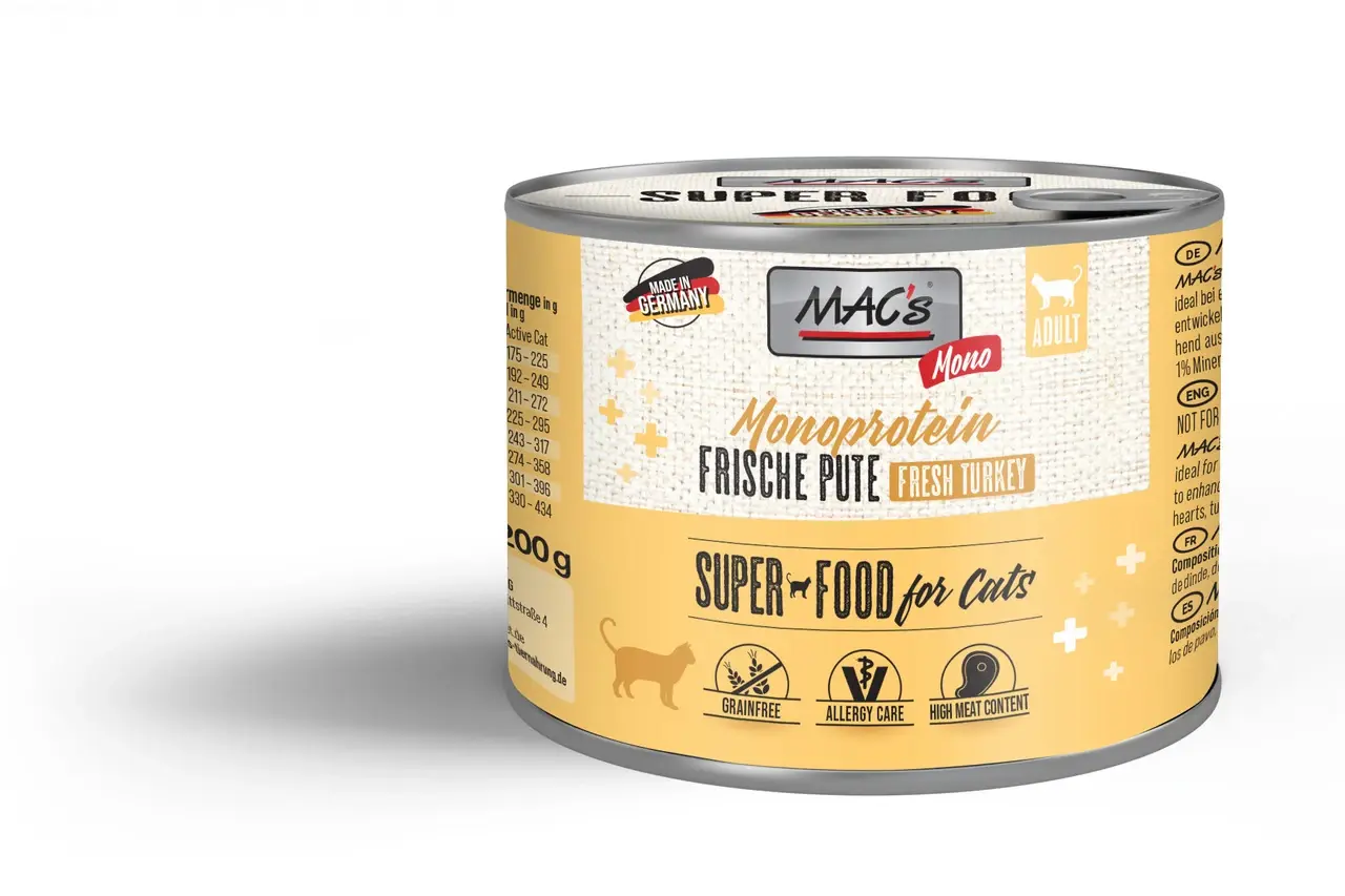 Mac's Cat indyk pełnoporcjowa i monoproteinowa karma dla dorosłych kotów  200g 