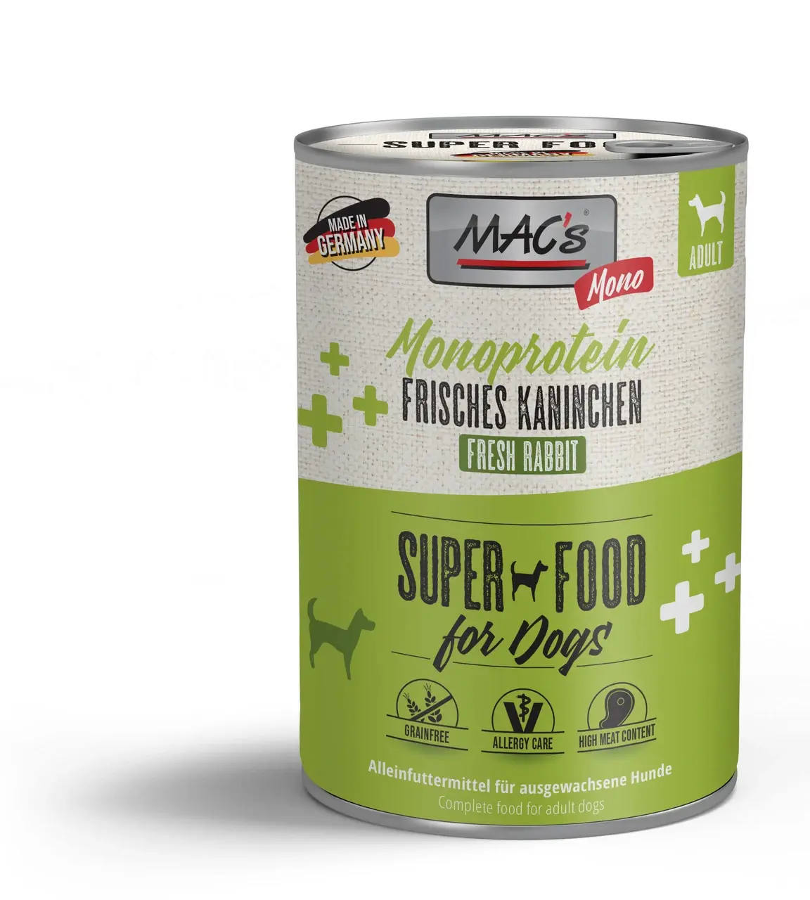 MAC’s Dog Mono królik – karma mokra, monobiałkowa, pełnoporcjowa dla dorosłych psów 400g