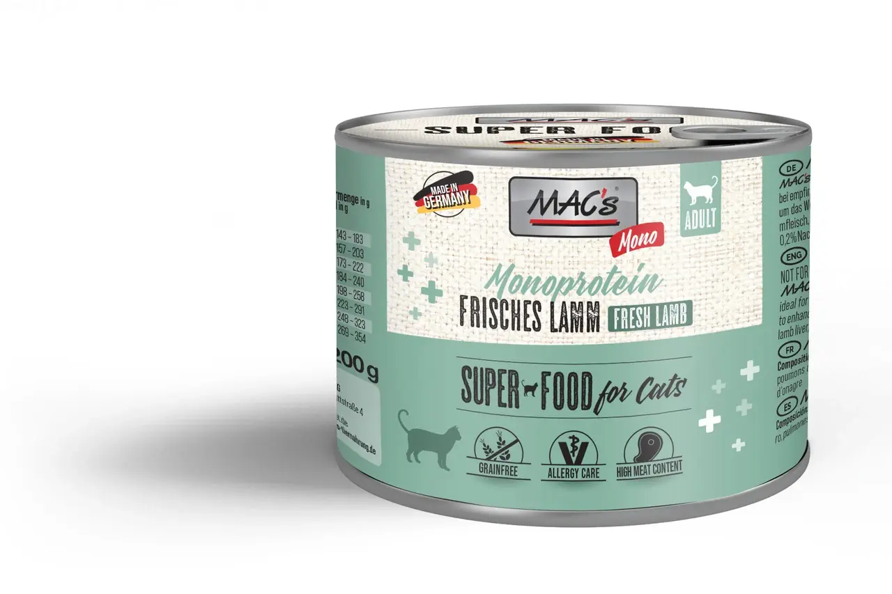 Mac's Cat jagnięcina pełnoporcjowa i monoproteinowa karma dla dorosłych kotów  200g 