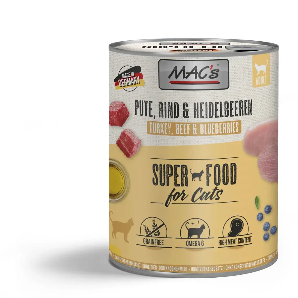 Mac's Cat indyk wołowina i borówka pełnoporcjowa karma mokra dla kotów dorosłych 800g   