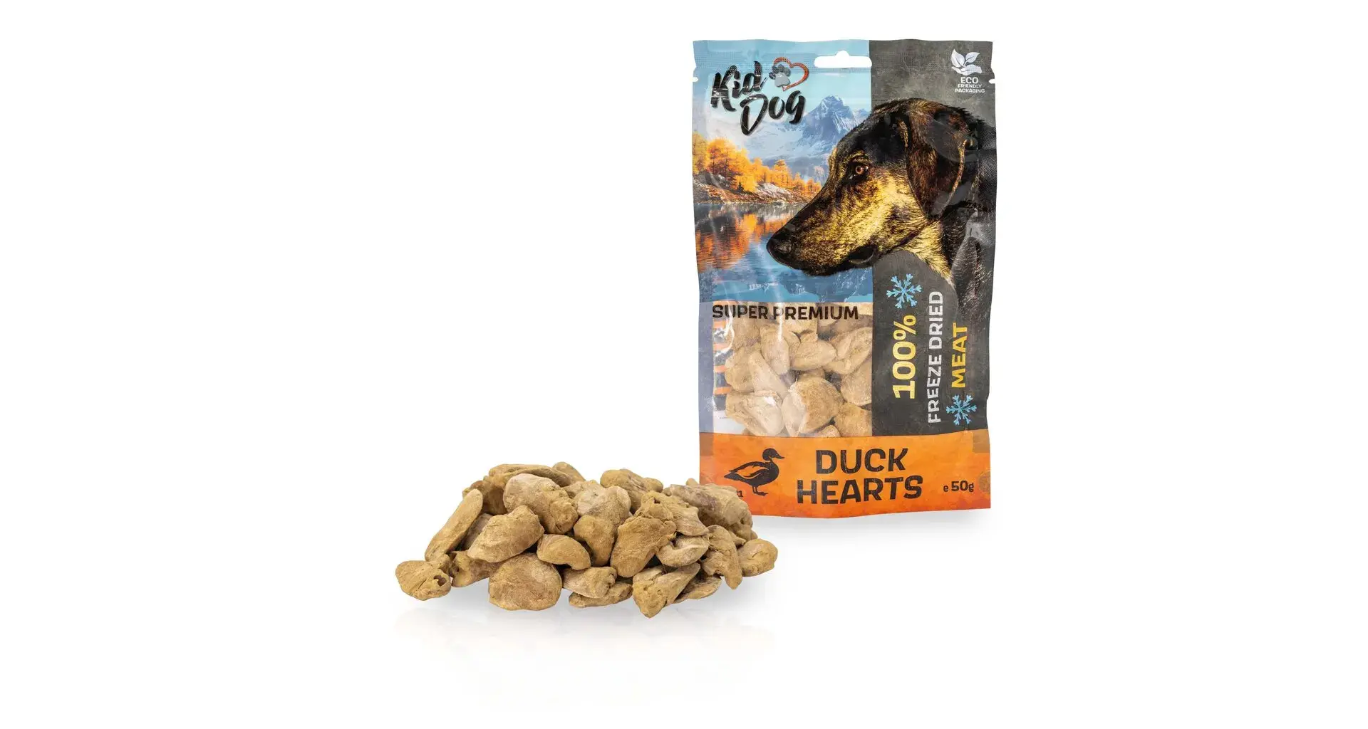 KIDDOG SUPER PREMIUM liofilizowane przysmaki kacze serca 100%  50 g