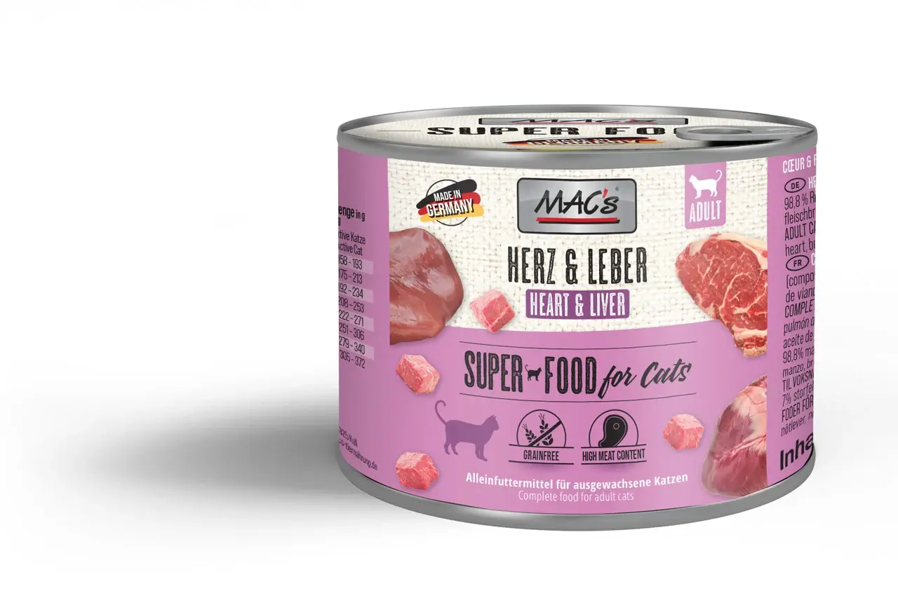 Mac's Cat Serce i wątroba pełnoporcjowa karma mokra dla kotów dorosłych 200g