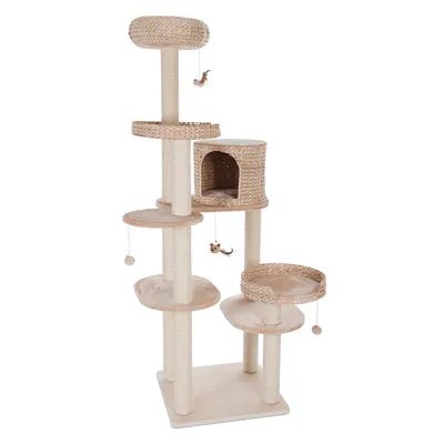 Drapak dla kota Natural Home IV 192 cm – duży drapak z domkiem i legowiskami