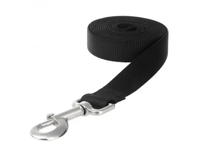 Smycz treningowa dla psa 10 m - mocny nylon, czarna