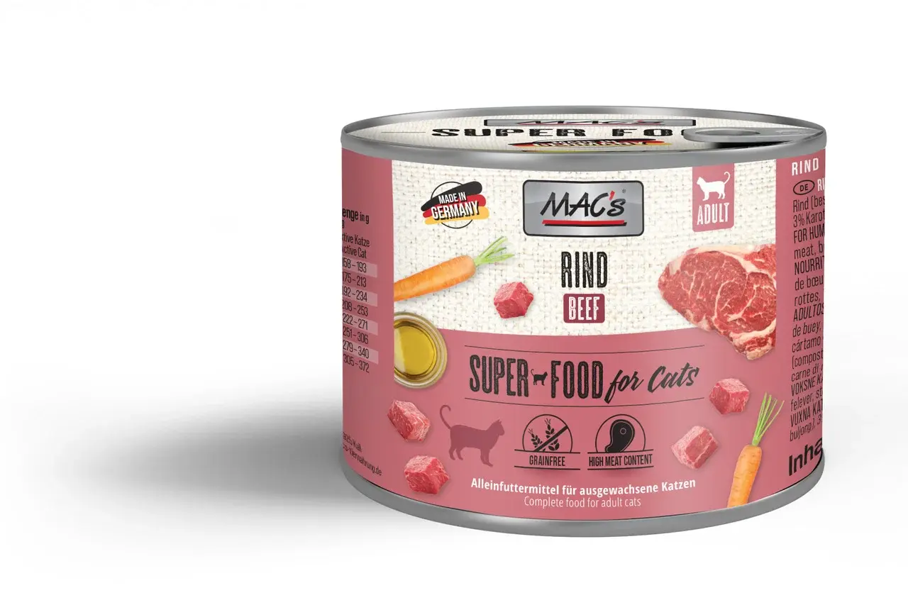 Mac's Cat Wołowina, pełnoporcjowa karma mokra dla kotów dorosłych 200g