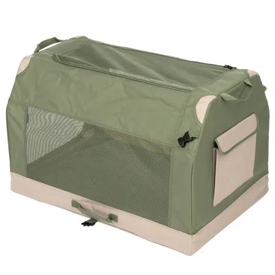 Zielona Budka dla Psa Basics – składana buda i kennel materiałowy dla psa z aluminiową ramą L