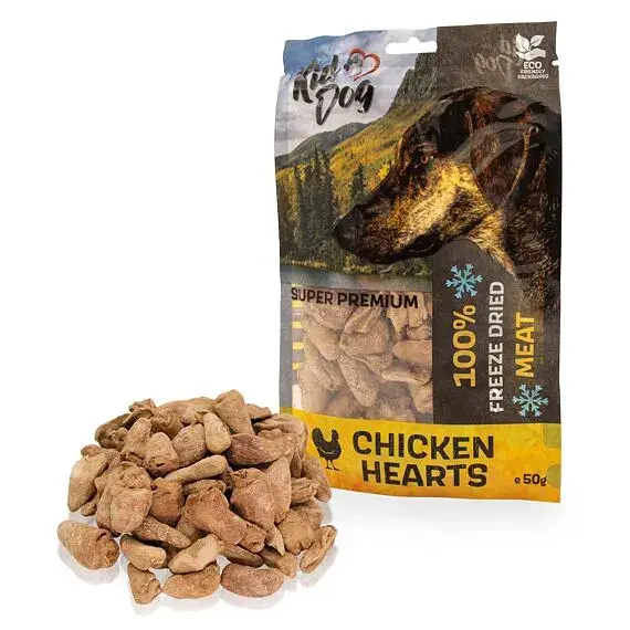 KIDDOG SUPER PREMIUM liofilizowane przysmaki z serc kurczaka  100%  50 g