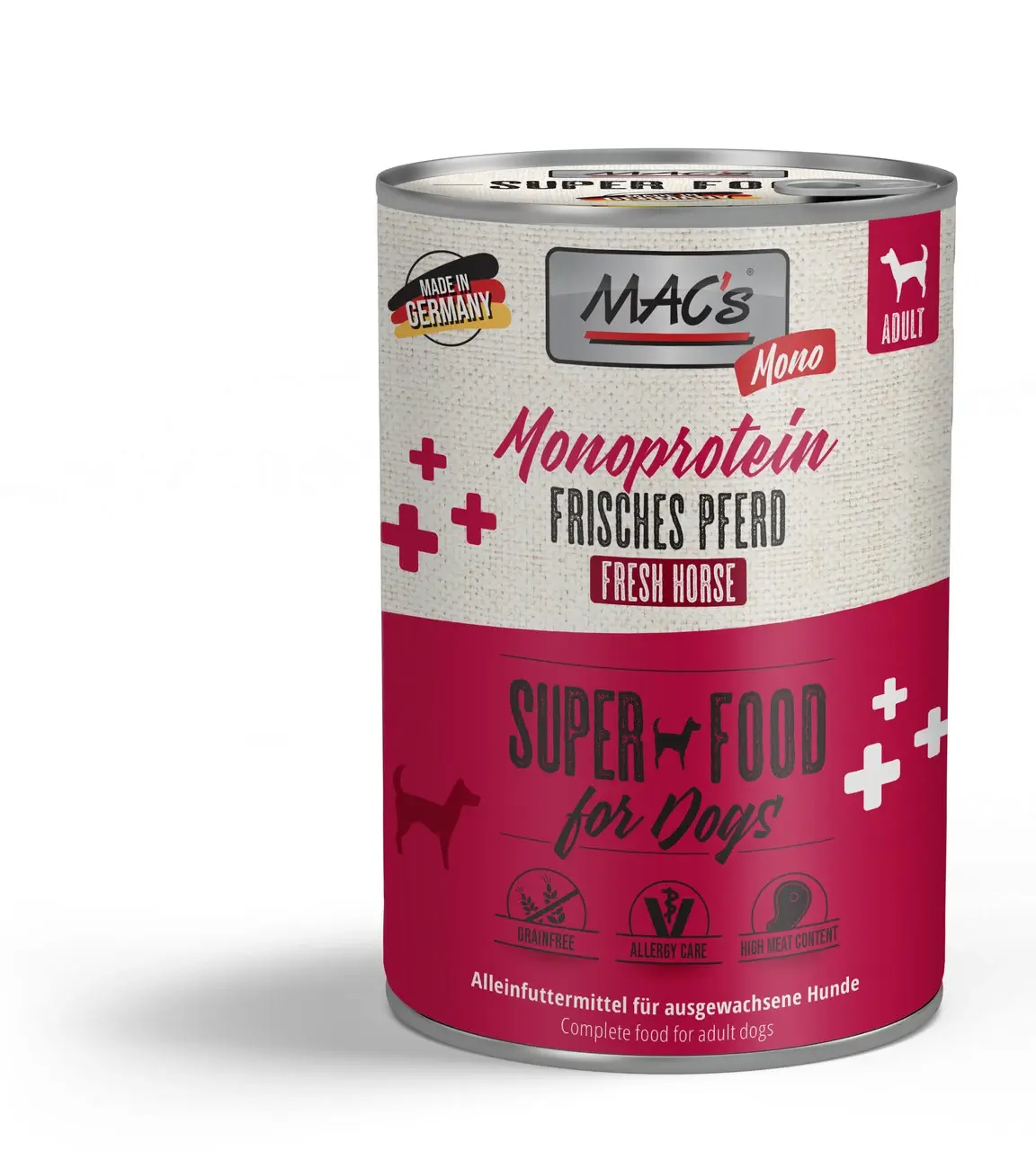 MAC’s Dog Mono konina –  karma mokra, monobiałkowa, pełnoporcjowa dla dorosłych psów 400g