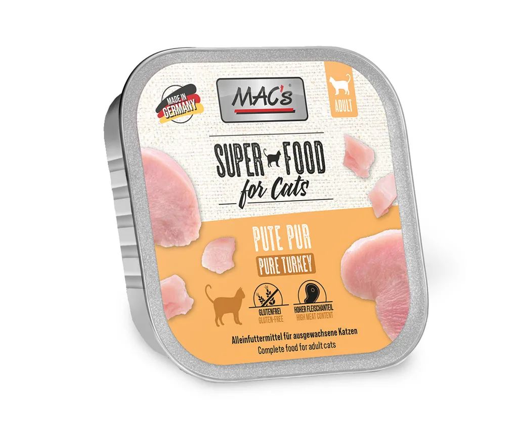 Mac's indyk karma pełnoporcjowa dla dorosłego kota, tacka 100g