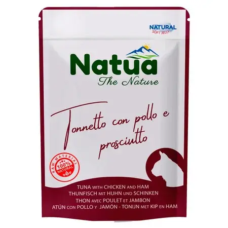 Natua Natural Tuńczyk z Kurczakiem i Szynką w Galaretce 70g – mokra karma dla kotów
