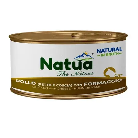 Natua Natural Kurczak Pierś i Udka z Serem w Bulionie 85g – mokra karma dla kota