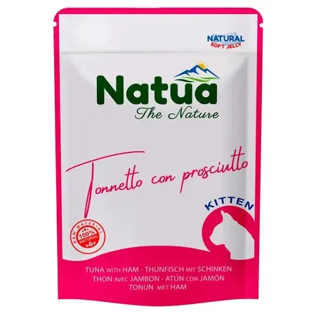 Natua Natural Tuńczyk z Szynką w Galaretce 70g – mokra karma dla kociąt