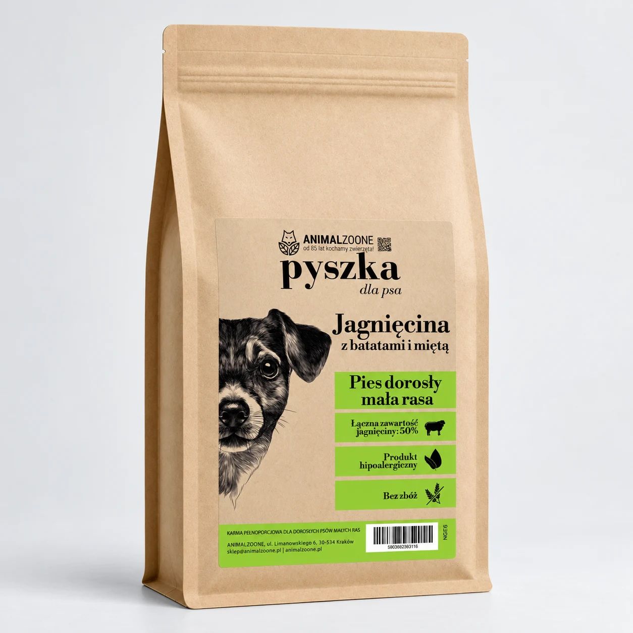 Pyszka Grain Free Mini Jagnięcina -bezzbożowa karma dla dorosłych psów małych ras
