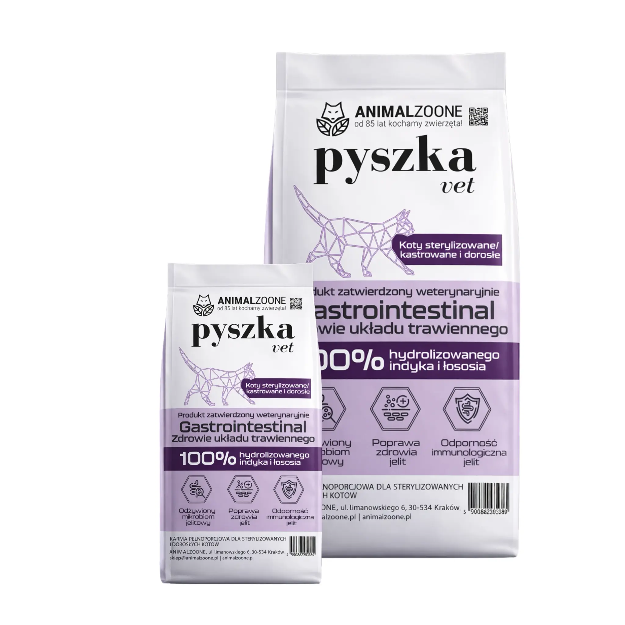 PYSZKA VET Gastrointestinal Zdrowy Układ Trawienny Hydrolizowana Dieta Specjalistyczna dla Dorosłych Kotów Wszystkich Ras 5kg