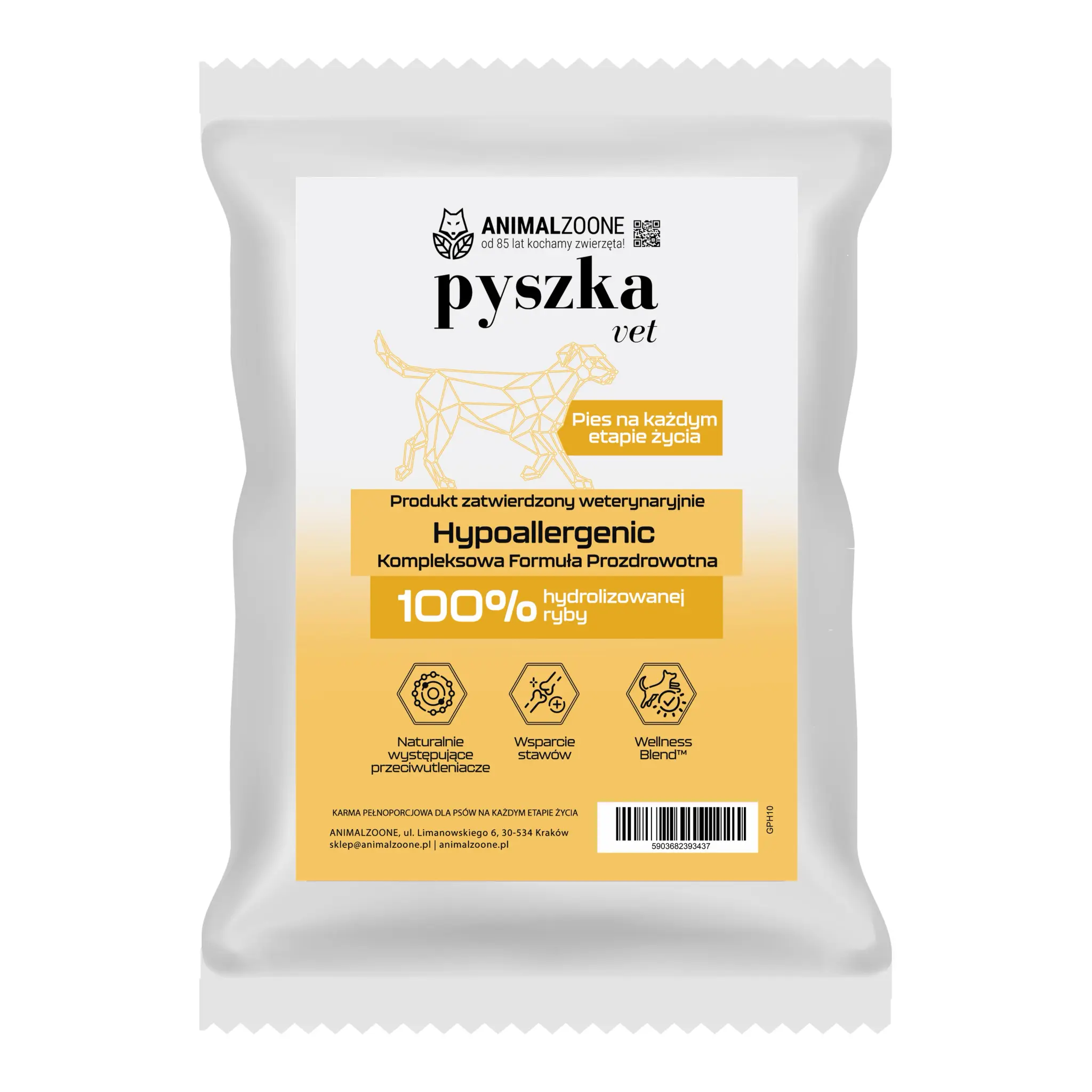 PYSZKA VET Hypoallergenic Hydrolizowana Dieta Specjalistyczna dla Psów Wszystkich Ras na Każdym Etapie życia 10kg