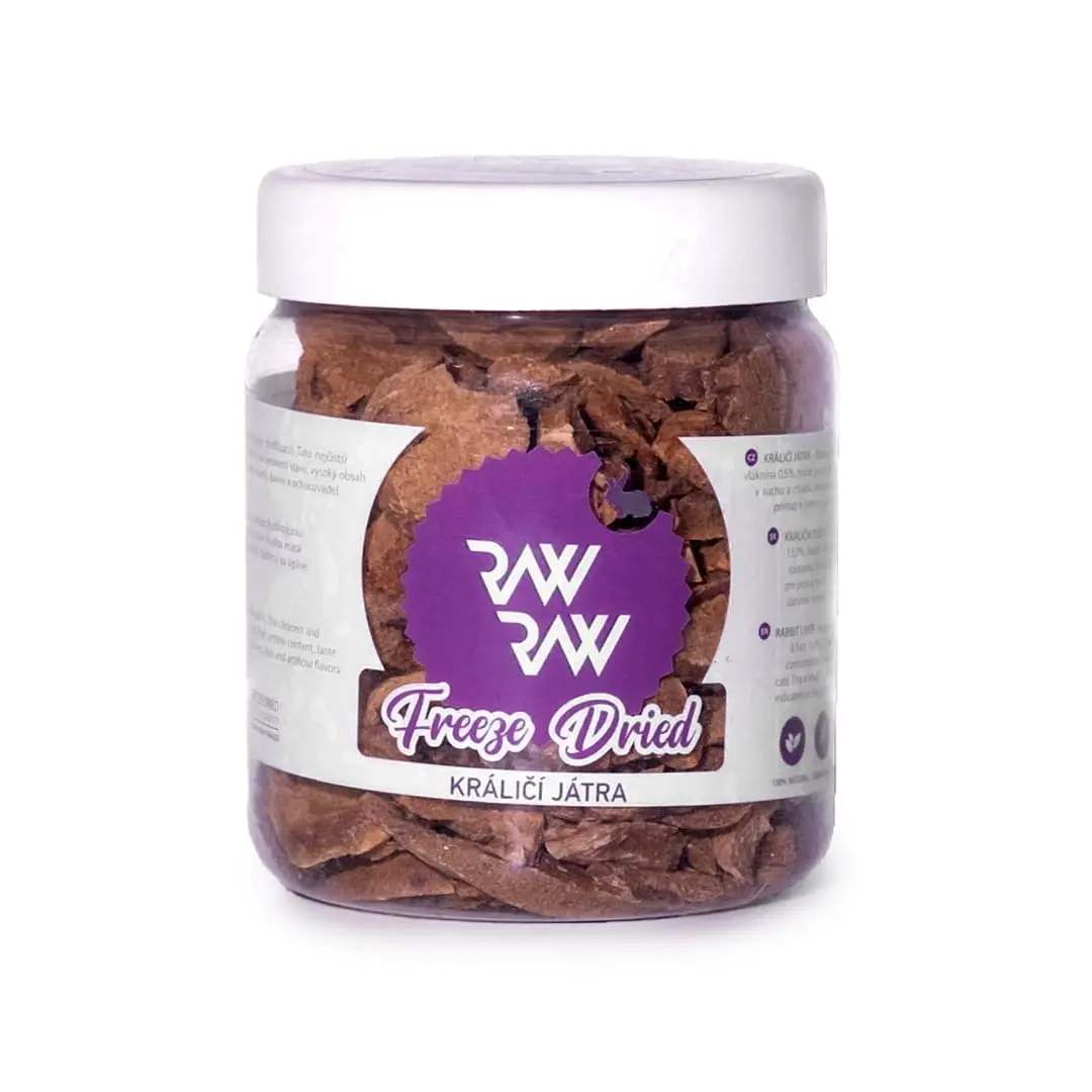 RAW RAW Liofilizowana Wątroba Królicza 80 g – naturalny przysmak premium dla psa i kota