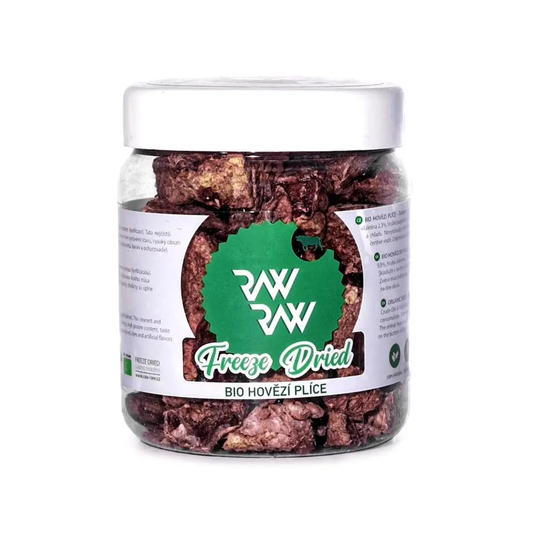 RAW RAW Liofilizowane Płuca Wołowe 50 g – lekki i naturalny przysmak dla psa i kota