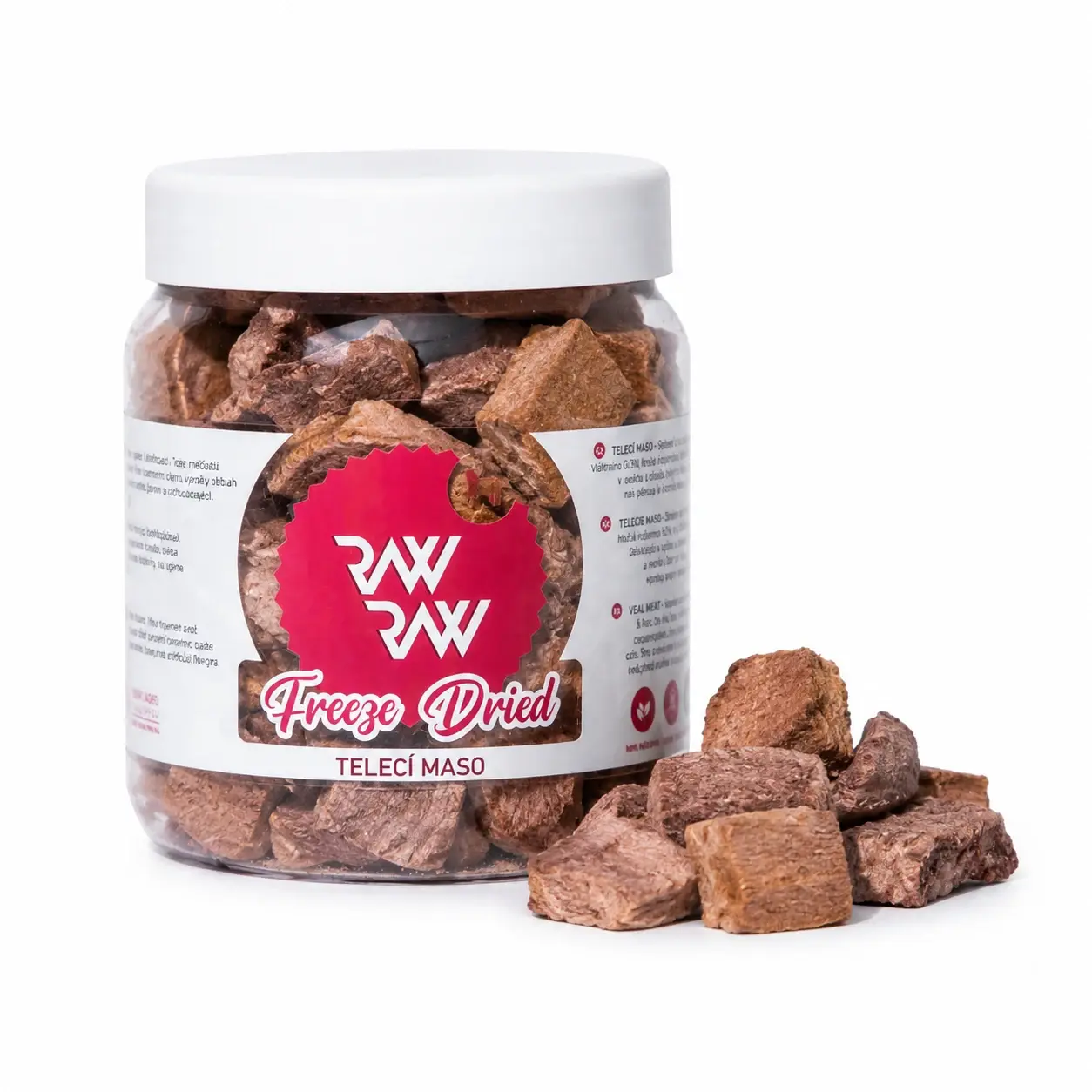 RAW RAW Liofilizowana Cielęcina 70 g – naturalny przysmak dla psa i kota