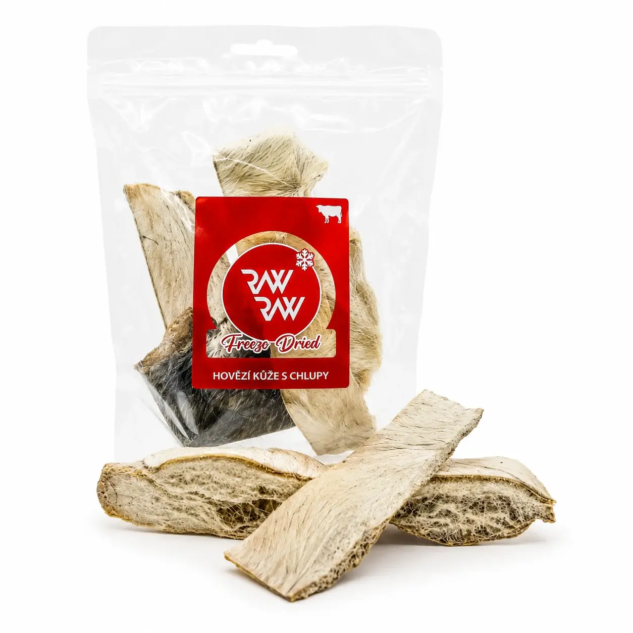 RAW RAW Liofilizowana Skóra Wołowa z Sierścią 60 g – naturalny gryzak dla psa