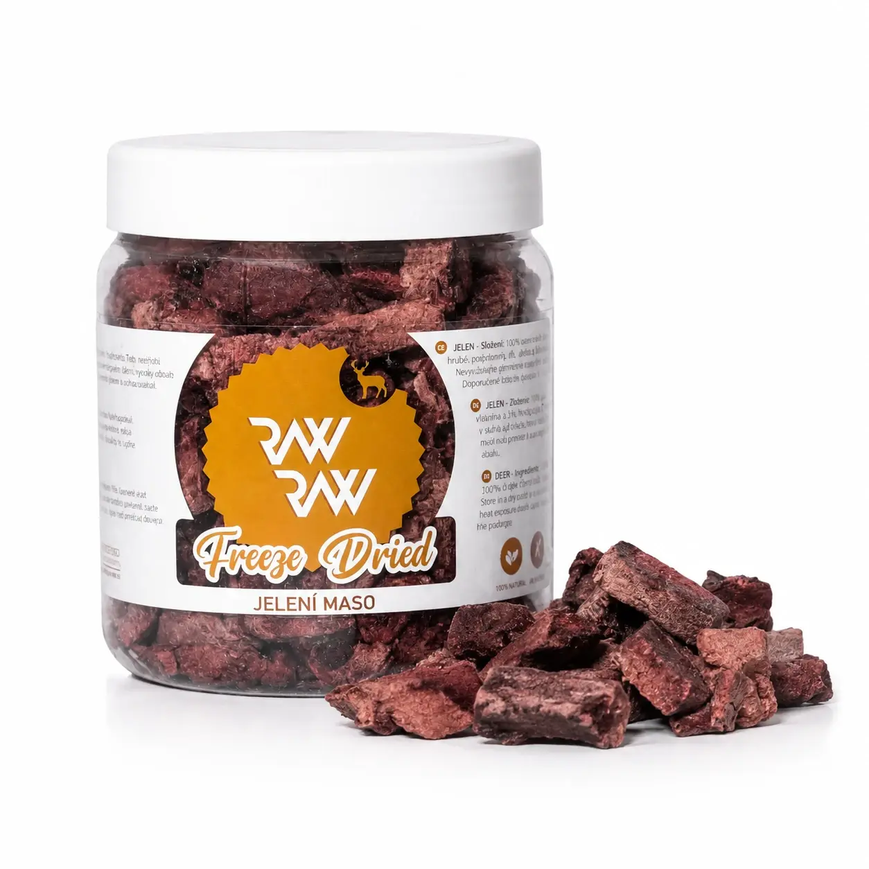 RAW RAW Liofilizowany Jeleń 80 g – naturalny przysmak premium dla psa i kota