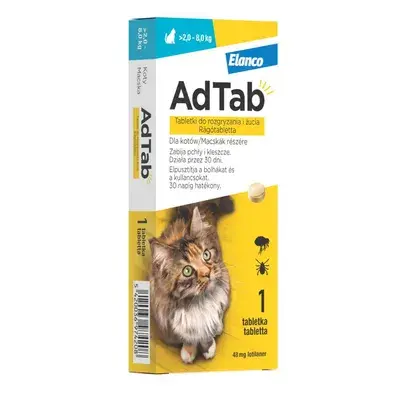 AdTab tabletka na pchły i kleszcze kot, od 2-8kg, 48mg lotilaner