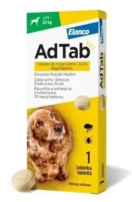AdTab tabletka na pchły i kleszcze pies,11-22kg, 450mg lotilaner