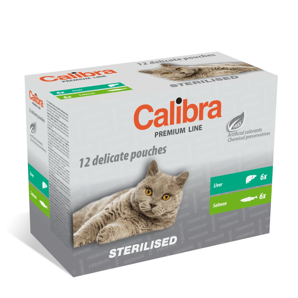 Calibra Kot Adult Multipack Sterilised Wątróbka i Łososoś 12 x 100 g