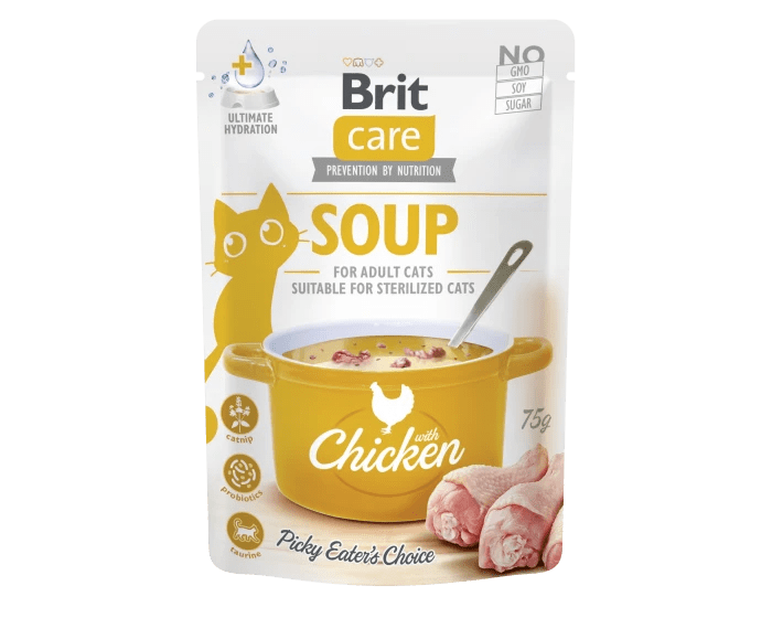 BRIT CARE CAT SOUP WITH CHICKEN 75g