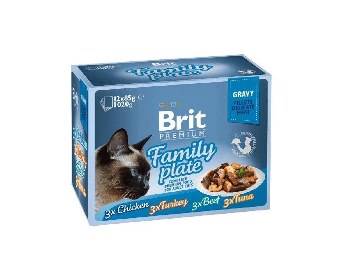 BRIT POUCH GRAVY FILLET FAMILY PLATE (12x85g)