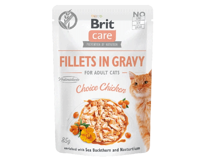 Brit Care Cat Pouches Fillets in Gravy Choice Chicken 85g