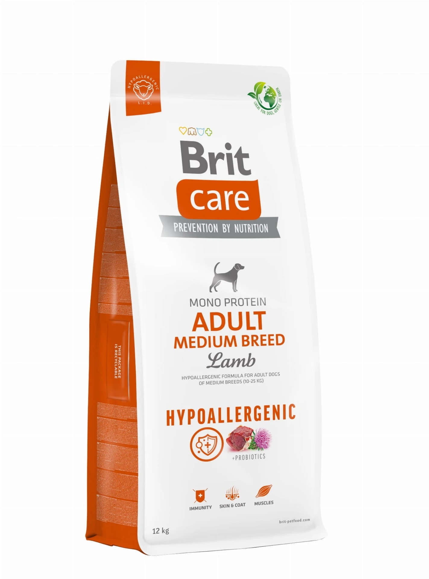 Brit Care Dog Hypoallergenic Adult Medium Breed Lamb 12kg