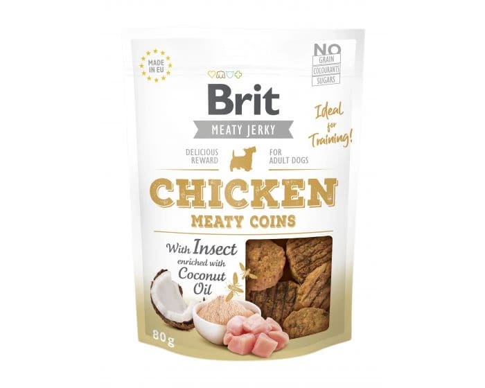 Brit Jerky Snack Chicken Meaty coins with Insect 200g