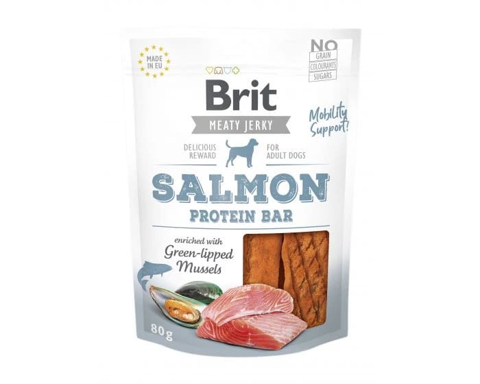 Brit Jerky Snack Salmon Protein bar 80g