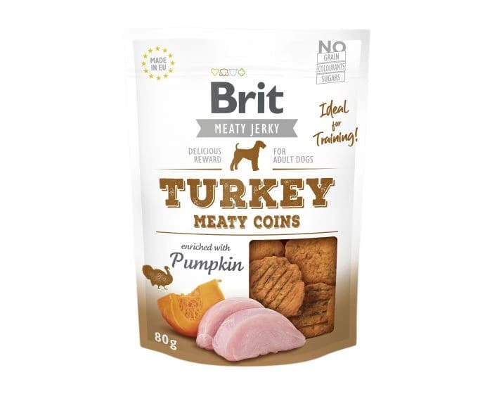 Brit Jerky Snack Turkey Meaty coins 200g