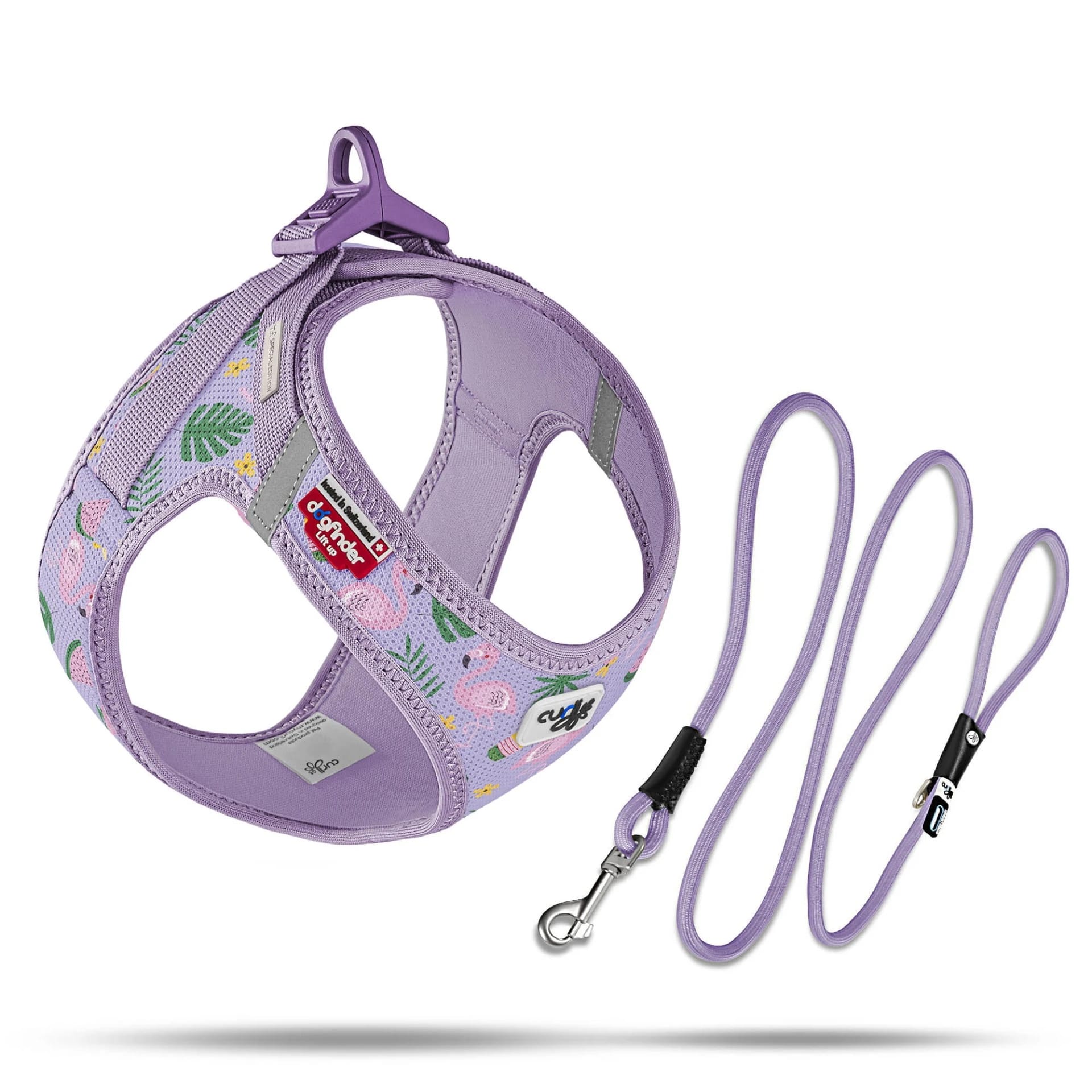 CURLI SZELKI I SMYCZ DLA PSA CLASP AIR MESH LAVENDER FLAMINGO - LETNIA EDYCJA