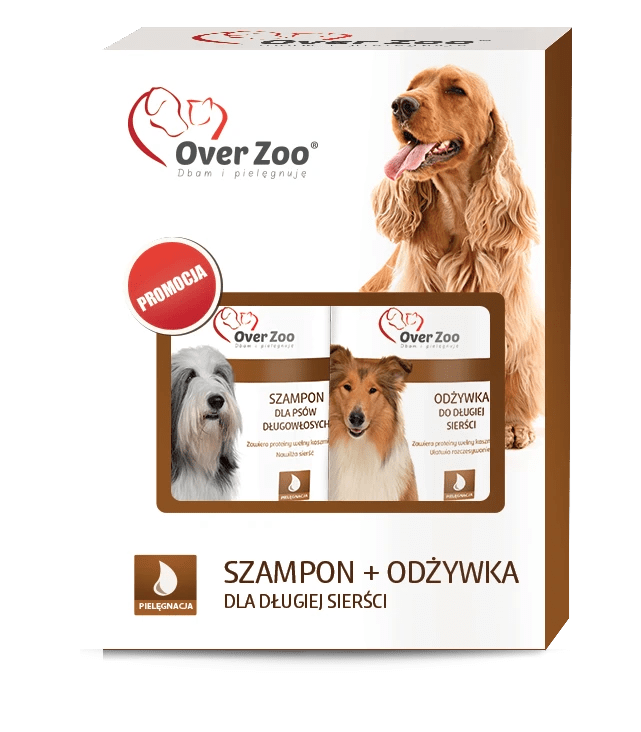 Dwupak szampon 250 ml+ odżywka 240 ml  dla psów długowłosych