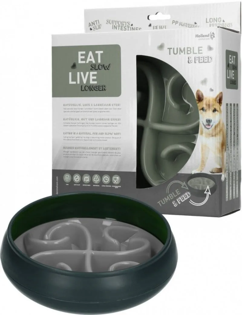 Eat Slow Live Longer TUMBLE FEEDER miska spowalniająca szara