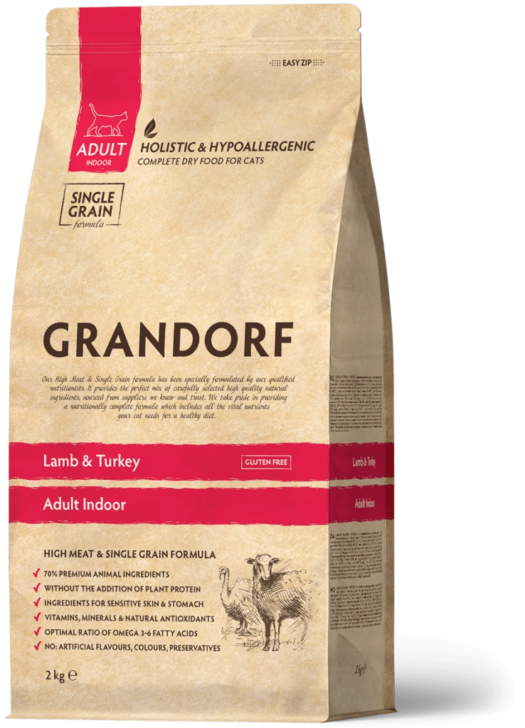 GRANDORF Lamb & Turkey – Adult Indoor dla kotów o normalnej aktywności powyżej 1. roku życia 2kg