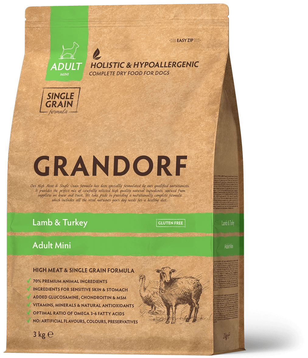 GRANDORF Lamb & Turkey Adult Mini- karma dla dorosłych psów małych ras 1 kg