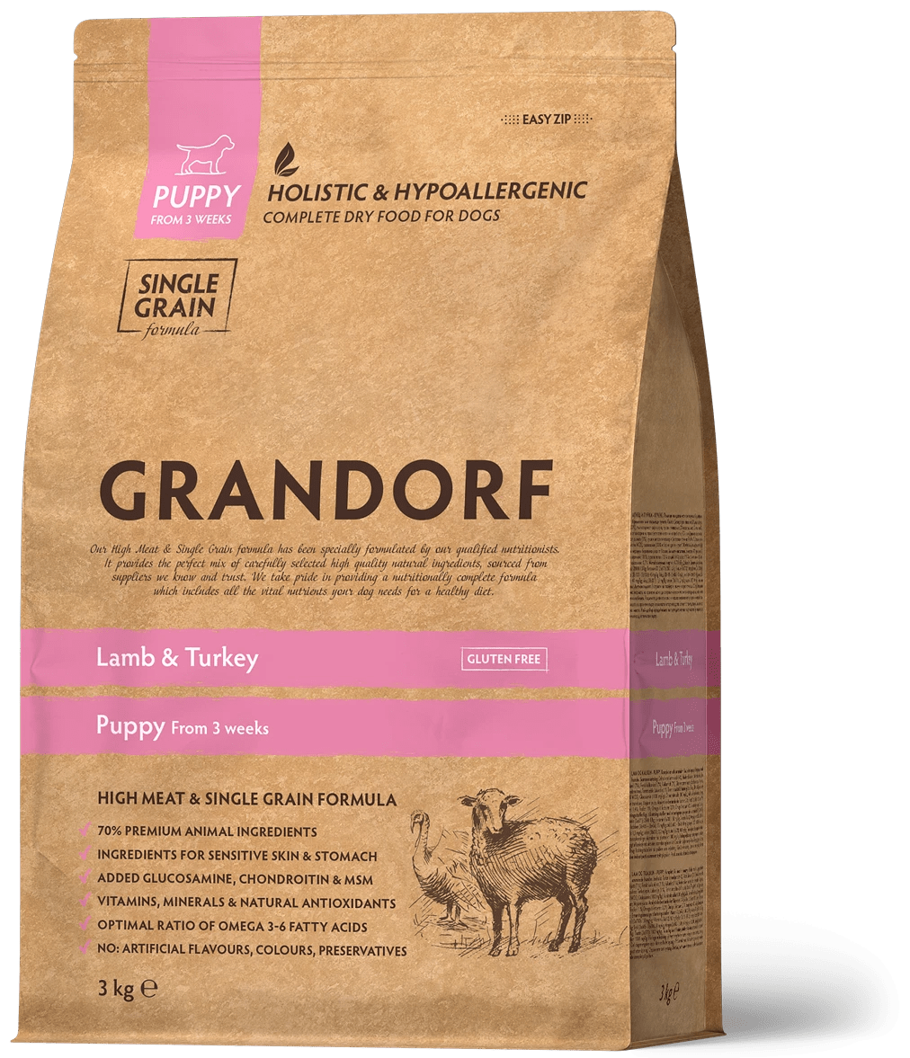 GRANDORF Lamb & Turkey Puppy – pełnowartościowa karma dla szczeniąt wszystkich ras 10kg